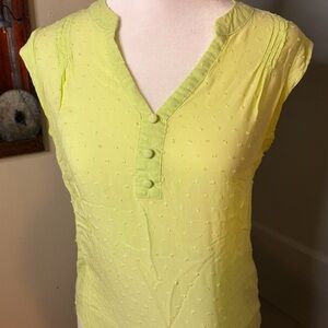 Candie's Yellow Fitted Cap Sleeve Polo Blouse